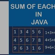 Sum Of Each Row In A Multi Dimensional Array In Java