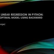 11 Multiple Linear Regression In Python Building The Optimal Model Using Backward Elimination