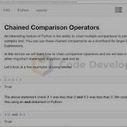 Chained Comparison Operators In Python
