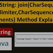 Java String Join CharSequence Delimiter CharSequence Elements Method Explained Java Tutorial