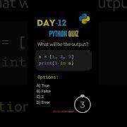 Day 12 Python Quiz Membership Operator In Pythonquiz Codequiz Coding Codingquiz