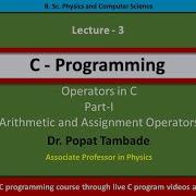 C Programming Lecture 3 Arithmetic And Assignment Operators