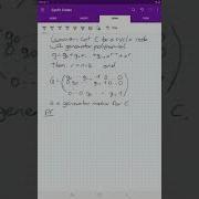 Cyclic Codes 3 Generator Matrix And Dimension