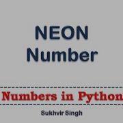 Neon Number In Python