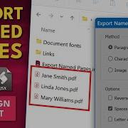 InDesign Script Export Named Pages