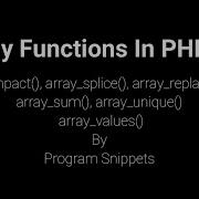 Array Function In PHP 5