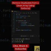 31 Method 4 Using ForEach Remove Duplicates From An Array In JavaScript Shorts Coding