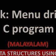 Menu Driven C Program For Implementation Of Stack Malayalam Tutorial