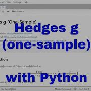 Python Hedges G One Sample