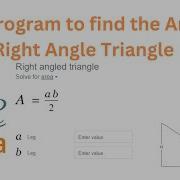 Java Program To Find Area Of Right Angle Triangle