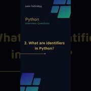 Identifiers In Python Most Asked Python Interview Question Python Interview Pythontutorial