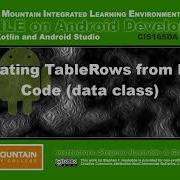 Android 03K Populating TableRows From Data In Kotlin