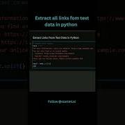 Extract All Https Links From The Text Data Using Python In One Line Code Python Shorts Trending