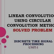 Linear Convolution Circular Convolution Linear Convolution Using Circular Convolution Method