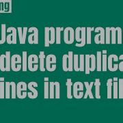 Java Program To Delete Duplicate Lines In Text File Remove Duplicate Lines Hindi Uttamsoft
