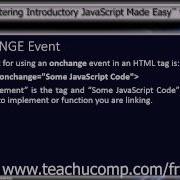 JavaScript Training Tutorial The ONCHANGE Event