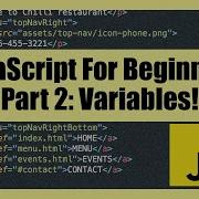 JavaScript For Beginners Part 2 Variables