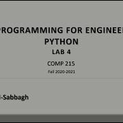 COMP215 Programming For Engineers Lab 4 Python