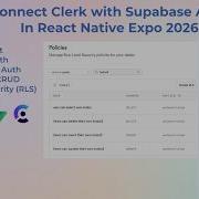Connect Clerk With Supabase Auth In React Native Expo 2026 Supabase CRUD Row Level Security RLS