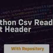 Python Csv Reader Get Header