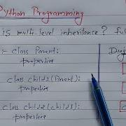 Multi Level Inheritance In Python Learn Coding