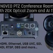 TONGVEO PTZ Conference Room Camera With 20X Optical Zoom And AI Tracking
