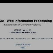 CS230 Lecture 22 05 Adding The Modals To Complete User Interface