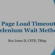 What Is PageLoadTimeout A Selenium Wait Method Video 20
