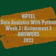 NPTEL OFFICIAL Data Analytics With Python Week 3 Assignment 3 ANSWERS