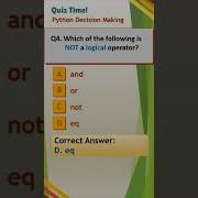 Python Decision Making MCQs If Else Shorts