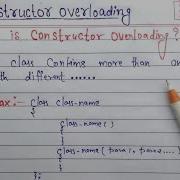 Constructor Overloading In C Syntax And Example Of Constructor Overloading In C