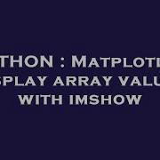 PYTHON Matplotlib Display Array Values With Imshow
