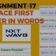 Assignment 17 Replace First Letter In Words NXT Wave Python For Beginners In Telugu
