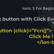 Ionic 5 For Beginners Adding Buttons With Click Events