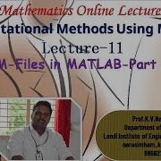 M Files In MATLAB Part 2 Lecture 11