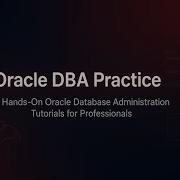 Oracle DBA Practice Hands On Oracle Database Administration Tutorials For Professionals