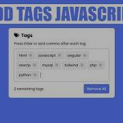 Add Tags Input Box Using HTML CSS And JavaScript