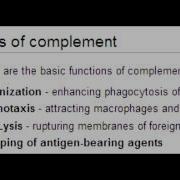 Complement System Protein Functions