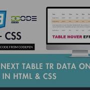 Show Next Table TR Data On Hover In HTML CSS HTML Table Hover Example