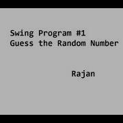 Swing Program 1 Guess The Random Number