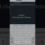 To Print First Character Of String In Python Shorts Python
