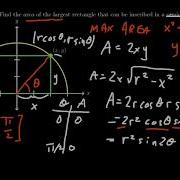 Optimization Finding A Maximum Rectangle In A Semicircle