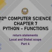 PART 4 CHAPTER 7 PYTHON FUNCTIONS 12TH COMPUTER SCIENCE TNSCERT