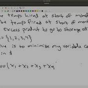 Linear Programming Production Scheduling 2 Example
