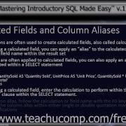 SQL Training Structured Query Language Tutorial Calculated Fields And Column Aliases Lesson