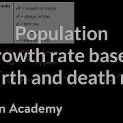 Population Growth Rate Based On Birth And Death Rates Ecology AP Biology Khan Academy