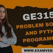 GE3151 Problem Solving And Python Programming Notes PDF Download