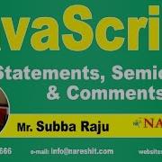 JavaScript Statements Semicolons And Comments JavaScript Tutorial Mr Subba Raju