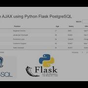 DataTable AJAX Using Python Flask PostgreSQL