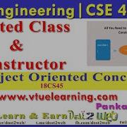 Nested Class And Constructor Object Oriented Concept 18CS45 VTU CSE C Programming